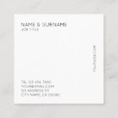 Minimalistisch Chic Modern Silver Square Visitekaa Vierkante Visitekaartje (Achterkant)