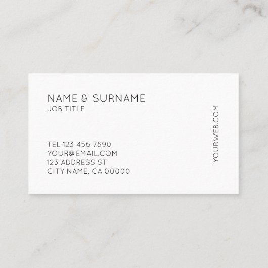 Minimalistisch Chic Modern Silver Visitekaartje (Achterkant)