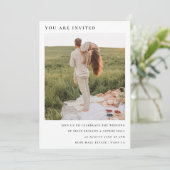 Minimalistisch chic | Modern Simple Photo Wedding Kaart (Staand voorkant)
