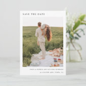 Minimalistisch chic | Modern Simple Photo Wedding Save The Date (Staand voorkant)