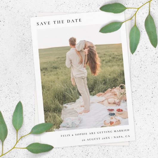 Minimalistisch chic | Modern Simple Photo Wedding Save The Date