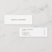 Minimalistisch Chic Modern White Mini Visitekaartj Mini Visitekaartje (Voorkant / Achterkant)