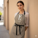 Minimalistisch Chic Monogram Boho Beige Schort<br><div class="desc">Grafisch  monogram.</div>