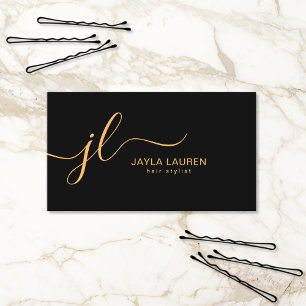 Minimalistisch Chic Stijlvol Schrift Monogram Zwar Visitekaartje