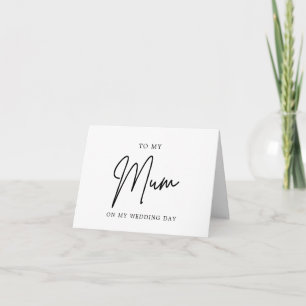 Minimalistisch chic voor mijn moeder op mijn trouw bedankkaart