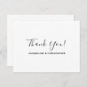 Minimalistisch chic zwart script gepersonaliseerde bedankkaart (Voorkant / Achterkant)