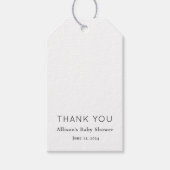 Minimalistisch Chic Zwart-wit Baby shower Cadeaulabel (Voorkant)
