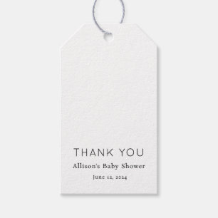 Minimalistisch Chic Zwart-wit Baby shower Cadeaulabel