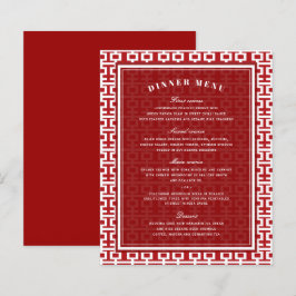 Minimalistisch Chinees huwelijksmenu Dubbelgeluk