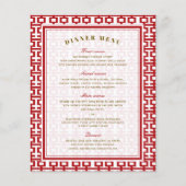 Minimalistisch Chinees huwelijksmenu Dubbelgeluk (Voorkant)