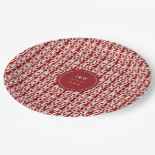 Minimalistisch Chinees Rode Dubbelgeluk Papieren Bordje (Gekanteld)