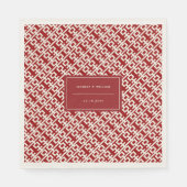 Minimalistisch Chinees Rode Dubbelgeluk Servet (Voorkant)
