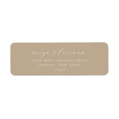 Minimalistisch chique beige retour adreslabel etiket (Voorkant)