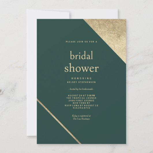 Minimalistisch chique bos groen goud Vrijgezellenf Kaart (Voorkant)
