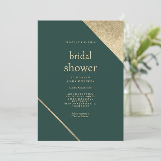 Minimalistisch chique bos groen goud Vrijgezellenf Kaart (Staand voorkant)