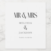 Minimalistisch chique bruiloft ontwerp wijn etiket (Enkel label)