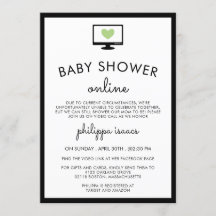Minimalistisch chique groen virtueel Baby shower