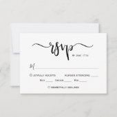 Minimalistisch Chique Kalligrafie Script Bruiloft  RSVP Kaartje (Voorkant)