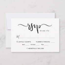 Minimalistisch Chique Kalligrafie Script Bruiloft  RSVP Kaartje