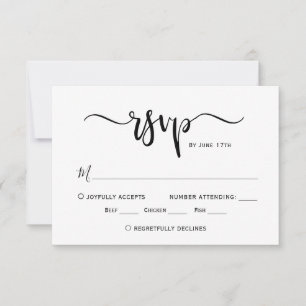 Minimalistisch Chique Kalligrafie Script Bruiloft  RSVP Kaartje