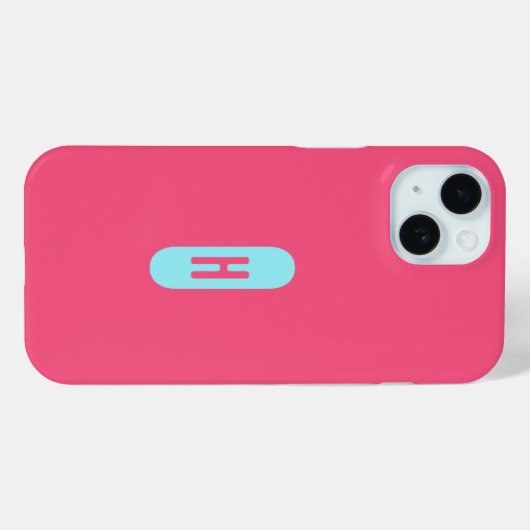 Minimalistisch chique monogram roze blauw Case-Mate iPhone case (Achterkant (horizontaal))