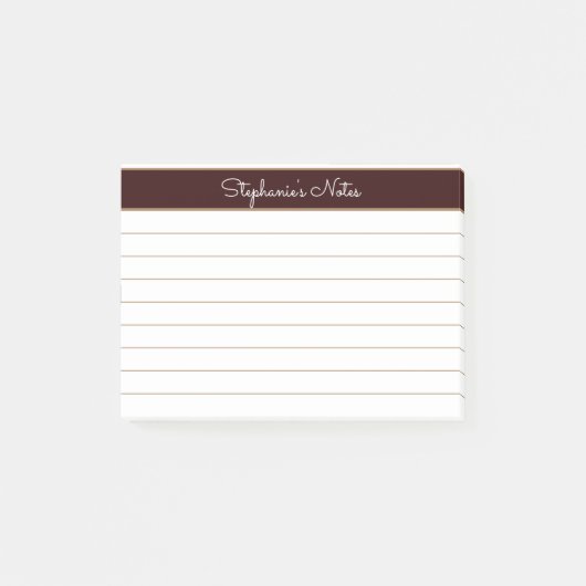 Minimalistisch chocolade bruin met bruin gelaagd post-it® notes (Voorkant)
