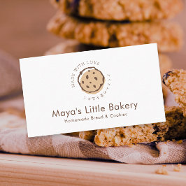 Minimalistisch chocoladekoekje logo bakkerij visitekaartje