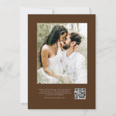 Minimalistisch Chocolate QR Code Weddenschap met f Kaart (Achterkant)