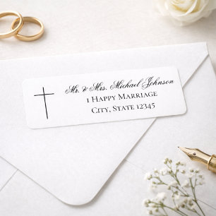 MINIMALISTISCH Christelijk Kruis Huwelijks Retoura Etiket