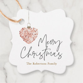 Minimalistisch Christmas Heart Ornament Bedankjes Labels