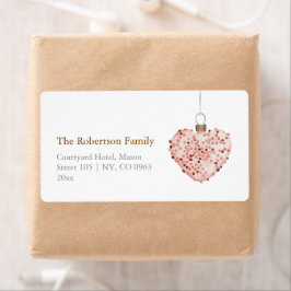 Minimalistisch Christmas Heart Ornament Etiket