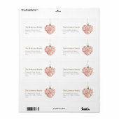 Minimalistisch Christmas Heart Ornament Etiket (Full Sheet)
