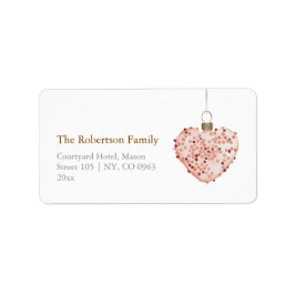 Minimalistisch Christmas Heart Ornament Etiket