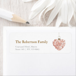 Minimalistisch Christmas Heart Ornament Etiket