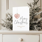 Minimalistisch Christmas Heart Ornament Feestdagen Kaart