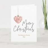 Minimalistisch Christmas Heart Ornament Feestdagen Kaart (Voorkant)