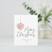 Minimalistisch Christmas Heart Ornament Feestdagenkaart (Staand voorkant)
