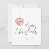 Minimalistisch Christmas Heart Ornament Feestdagenkaart (Voorkant)