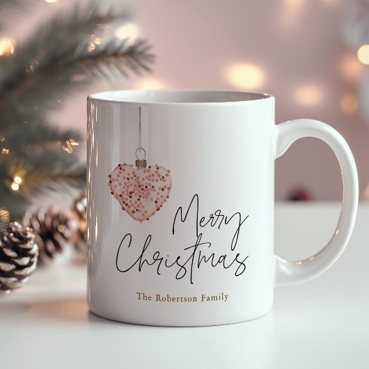 Minimalistisch Christmas Heart Ornament Koffiemok