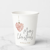 Minimalistisch Christmas Heart Ornament Papieren Bekers (Achterkant)