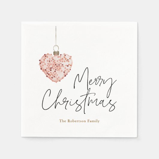 Minimalistisch Christmas Heart Ornament Servet (Voorkant)