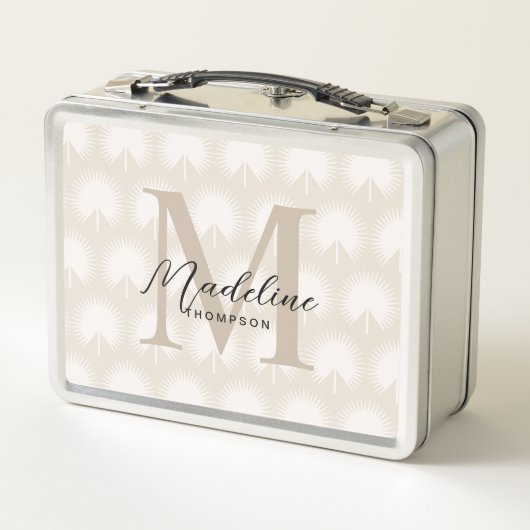 Minimalistisch chromatografisch beige Anahaw Leaf  (Achterkant)