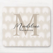 Minimalistisch chromatografisch beige Anahaw Leaf  Muismat (Voorkant)