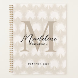 Minimalistisch chromatografisch beige Anahaw Leaf  Planner