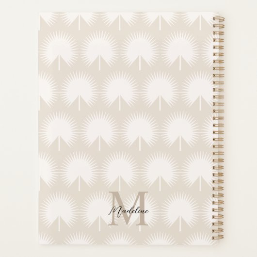 Minimalistisch chromatografisch beige Anahaw Leaf  Planner (Achterkant)