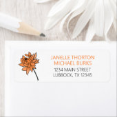 Minimalistisch chrysantenadreslabel etiket (Insitu)