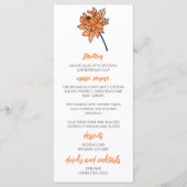 Minimalistisch Chrysanthemum Bruiloft Menu (Voorkant)