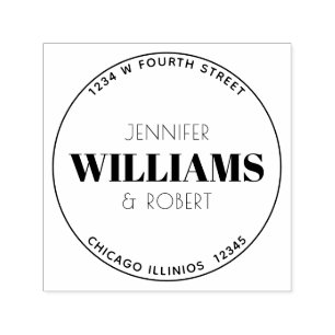 Minimalistisch circulair retouradreslabel  zelfinktende stempel