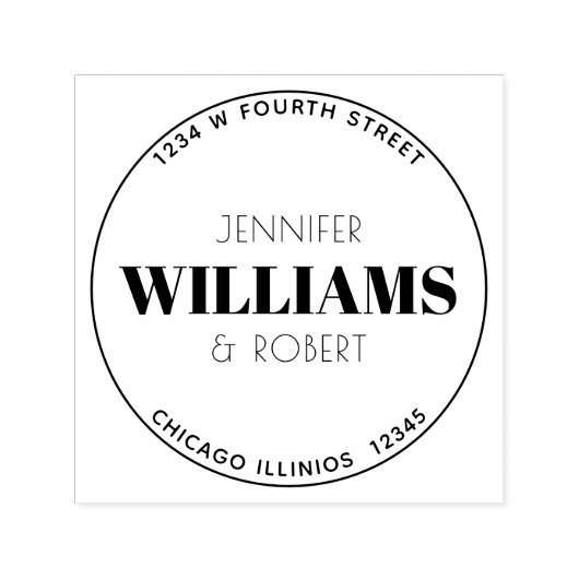 Minimalistisch circulair retouradreslabel zelfinktende stempel (Design)