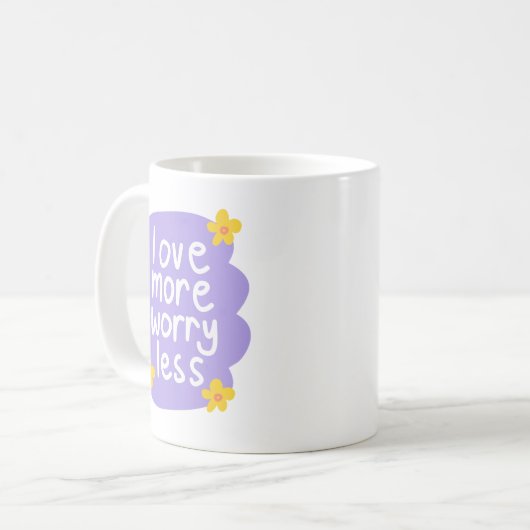 Minimalistisch citaat speelse witte letter vet Paa Koffiemok (Voorkant links)